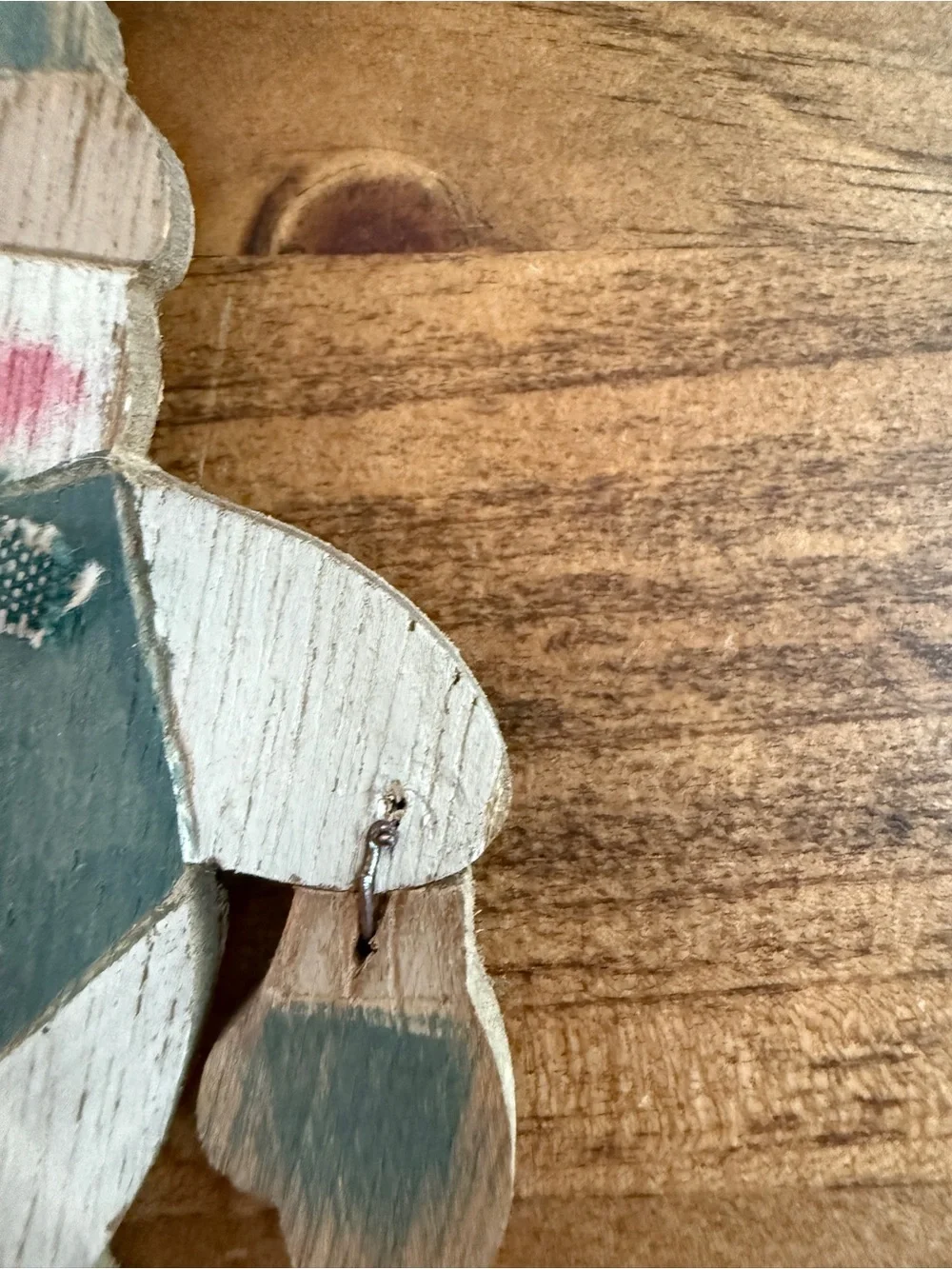 Rustic Snowman Hanging Ornament - Cream and Teal Holiday Decor